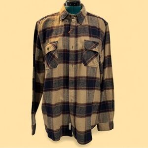 Weatherproof Vintage Tan and Navy Plaid Shirt